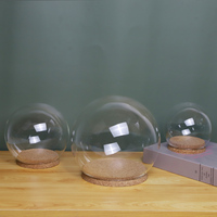 Vente en gros de dôme en verre soufflé à la main à piles dôme de forme ronde avec guirlande lumineuse pour l'affichage de la décoration intérieure