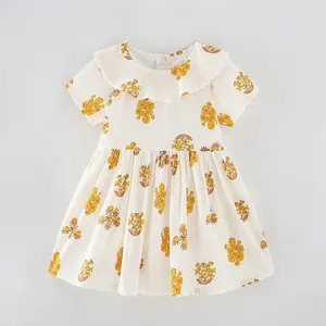 großhandel oem mädchen kleid sommerkleid neu europäische und amerikanische kinder lässig kurze Ärmel rundhalsausschnitt kinderkleid