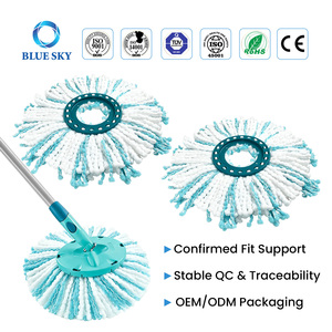 Tête de balai serpillère ronde de rechange pour balai serpillère à disque <span class=keywords><strong>Leifheit</strong></span> Clean Twist M, pièces de rechange pour serpillère microfibre à 2 fibres, personnalisation disponible - Product Image 1