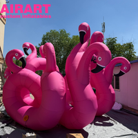 Ensemble de flamants roses gonflables pour décoration extérieure, flamants roses gonflables sur mesure