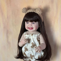 Poupée réaliste bébé fille de 55 cm, corps entièrement en caoutchouc, lavable, Happy Girl, Rebirth Doll.