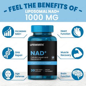 Капсулы Lifeworth NAD+ с ресвератролом и никотинамидом 300 мг/500 мг, сертифицированные HACCP и GMP, для взрослых - Product Image 2