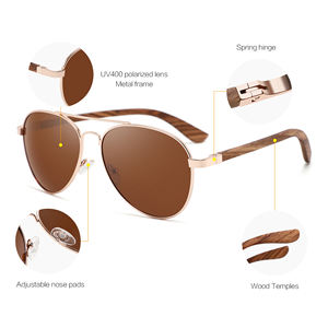 Gafas de Sol Clásicas de Madera Personalizadas y Ecológicas con Lentes Polarizados TAC de Espejo para Hombre y Mujer - Product Image 4