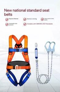 Five-Point High-Altitude Work Harness Complete Polyester Full Body <span class=keywords><strong>Safety</strong></span> Fall Protection Set Double Hook Fall Prevention - Product Image 3