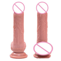 Vente en gros de gros dildos en silicone, pénis masculin réaliste, doux, naturel, pour couples, jouets sexuels pour adultes, masturbation