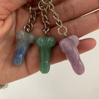 Vente en gros 1 pouce mode Nature fait à la main cristal pénis godes porte-clés pour sacs à main