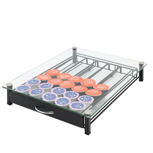 Porte-capsules <span class=keywords><strong>Vertuo</strong></span> en verre trempé de <span class=keywords><strong>nouvelle</strong></span> conception, tiroir pour porte-capsules de café K-Cup avec tiroir - Product Image 1