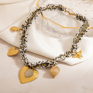 Collier pendentif cœur Summly en alliage de zinc avec serti clos, chaîne de clavicule tendance pour femme, style automne-hiver - Product Image 3