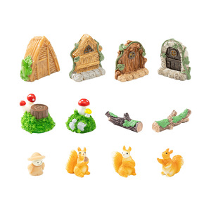 Décorations de jardin en résine : Série d'arches en pierre miniatures, maisons dans les arbres et souches – Accessoires DIY pour terrariums - Product Image 5