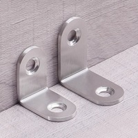 Support d'angle standard en acier inoxydable brossé en forme de L pour armoire, structure triangulaire, vente en gros