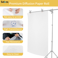 Selens 1.2x18m Diffusion Éclairage Gel Filtre Feuille 47x708in Blanc Diffuseur Rouleau Feuille de Papier pour Studio Portrait Photographie