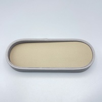 Boîte de rangement ovale en cuir haut de gamme pour télécommande, design luxe américain, pour hôtel