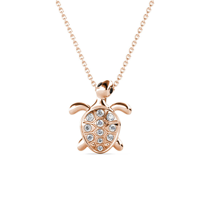 Argento 925 con placcatura in oro rosa 18k, ciondolo a forma di creatura marina