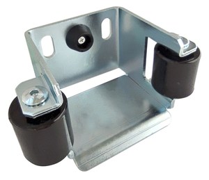 <span class=keywords><strong>Support</strong></span> de porte coulissante moderne en acier argenté avec roulettes en nylon durables pour usage extérieur, garantie 1 an, installation par vis - Product Image 1