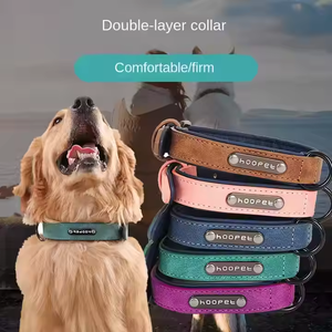 Collar para Perro Ajustable de Cuero PU Ecológico con Remaches Sencillos, Cómodo, con Letra Grabada, Estilo Táctico Occidental, con Luces Antipérdida - Product Image 2