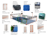 Grand terrain de padel panoramique commercial pour usage extérieur et intérieur, terrain de paddle-tennis avec verre trempé de 12 mm, fabricant chinois pour le padel
