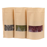 Sacs d'emballage biodégradables personnalisés à fermeture éclair de qualité alimentaire Sacs en papier kraft réutilisables pour bonbon café kraft brun avec logo