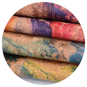 <span class=keywords><strong>Portugal</strong></span> Pu tissu synthétique liège rouleau imprimé fleur personnalisé naturel liège bois cuir tissu pour sac - Product Image 1