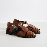 Sepatu Sandal Wanita Model Ankle Strap, Hak Rendah, Ujung Runcing, Slip-On, Kulit, OEM ODM Custom, untuk Semua Musim