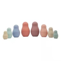 2022 Hot Silicone Russische Mat roschka Puppe Montessori Lernspiel zeug Kinder Baby Silikon Stapeln Nistpuppen Spielzeug für Kleinkinder