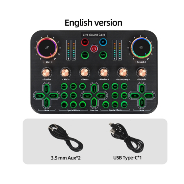 Mini Audio Sound Mixer and Voice Changer for Live Streaming & Gaming Portable Sound Card
