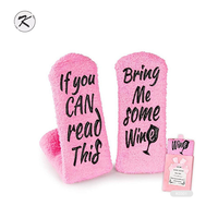 KH- K152 Chaussettes floues Chaussettes de vin Vin si vous pouvez lire ceci Apportez-moi des chaussettes de vin