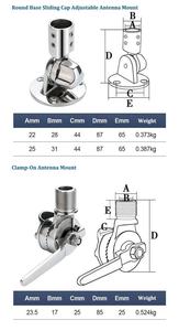 Rotatable Antenna Base Bracket, Angle Adjustable Round Tube Mount, 316 Stainless Steel Marine <b>Yacht</b> Hardware Fittings - Product Image 6