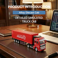 Camion Conteneur Moulé Sous Pression 1:50 en Gros, Modèle Personnalisé avec Logo, Remorque en Alliage, Camion de Transport avec Boîte Vitrée pour Collectionneurs 14+ ans, OEM