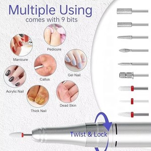 Taladro de Uñas Profesional Recargable de 35000 RPM, Lima Eléctrica con Diamantes Brillantes para Dar Forma, Remover y Pulir Uñas de Gel - Product Image 3
