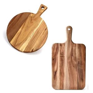 Tabla de cortar rectangular de madera de acacia con asa para cocina - Product Image 5