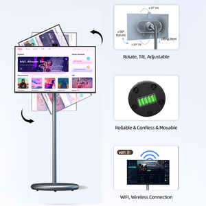Téléviseur portable mobile de <span class=keywords><strong>27</strong></span> <span class=keywords><strong>pouces</strong></span>, alimenté par batterie, Smart <span class=keywords><strong>TV</strong></span> sur roues, écran LCD HD, téléviseur avec support, écran tactile pour le jeu - Product Image 3