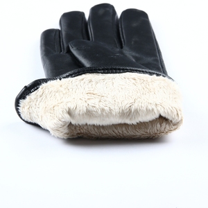 Guanti da Donna in Pelle Nera con Motivo a Rombo in Pelle di Capra e Cuciture in PU Stile Semplice per Mani Piccole - Product Image 5