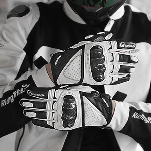 Gants de moto en cuir ultra-fin unisexe pour l'hiver, respirants, anti-UV, avec écran tactile, doigts entiers - Product Image 2