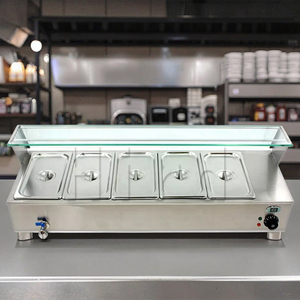 Scaldavivande commerciale gas bagnomaria buffet bagnomaria in acciaio inox 5 pan scaldavivande per <span class=keywords><strong>hotel</strong></span> - Product Image 6