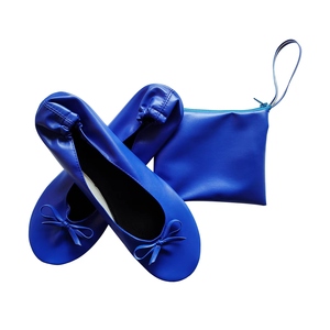 <span class=keywords><strong>Scarpe</strong></span> da balletto pieghevoli di colore <span class=keywords><strong>blu</strong></span> con suola morbida in borsa - Product Image 1