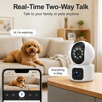 Caméras de sécurité domestique sans fil à suivi automatique les plus vendues, caméra Wifi sans fil 4MP HD à double objectif, caméra de surveillance pour bébé