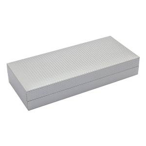 Astuccio grigio per 1-2 penne con rivestimento in velluto e chiusura con nastro argentato - Product Image 3