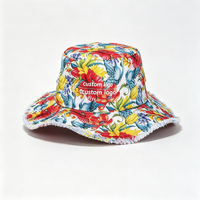Chapeau Bob en Coton à Large Bord Effet Vieilli Imprimé Intégral Personnalisé pour Homme et Femme, Idéal pour les Activités de Plein Air, les Voyages et la Protection Solaire