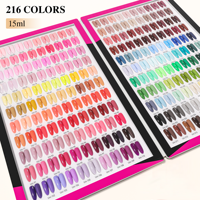 Ensemble de vernis à ongles en gel de 216 couleurs, vernis à ongles en gel UV à retirer par trempage, non toxique, respectueux de l'environnement, végétalien, avec nuancier pour salon, OEM ODM personnalisé