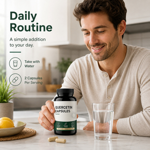 Nouveaux suppléments de broméline de quercétine Extrait naturel de Sophora Japonica 95%-99% Quercétine 60 capsules Adultes Antioxydant - Product Image 5
