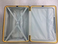 Valise cabine moderne en polycarbonate à coque rigide, 4 roues, poignée télescopique, personnalisable, jaune, ensembles de valises rigides, polyester écologique