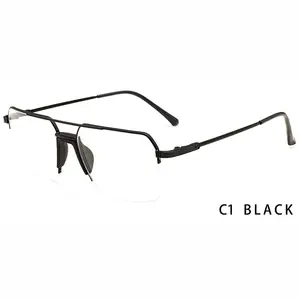Metalen Optische Frames Mode Half Frame Brillen Voor Mannen