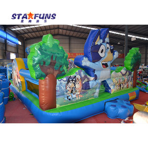 Château gonflable de grande taille en PVC pour enfants, location de fête commerciale, aire de jeux gonflable avec toboggan - Product Image 3