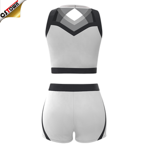 गर्म बिक्री डिजिटल मुद्रण सेक्सी जयकार के लिए नृत्य पोशाक आरामदायक चियरलीडिंग नृत्य टीम बनियान शॉर्ट्स महिलाओं - Product Image 3