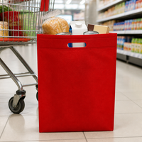 Sac de courses en PP non tissé avec poignées découpées, réutilisable, écologique, pour supermarché, vente en gros, taille personnalisée, motif losanges