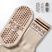 Chaussettes antidérapantes pour Pilates et Yoga, en coton personnalisé, respirantes, pour femmes, Meias