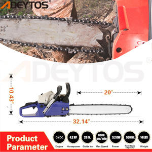 Tronçonneuse sans fil professionnelle ADEYTOS 5200/5800, moteurs 2 temps 52cc/58cc, moteur sans balais, qualité industrielle et bricolage - Product Image 2