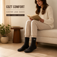 Chaussettes en peluche personnalisées, douces, chaudes, confortables, moelleuses, à motif mignon pour femmes et filles, à porter à la maison en hiver
