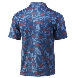 Camiseta de moda de alta calidad personalizada Impresión digital Tejido deportivo Camiseta de polo de golf de poliéster ajustada para hombre - Product Image 6