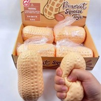 Nouveau Jouet Squishy Géant en Forme d'Arachide à Presser, Ornement de Bureau Amusant, Jouet Anti-Stress pour le Bureau, Idéal pour les Fêtes